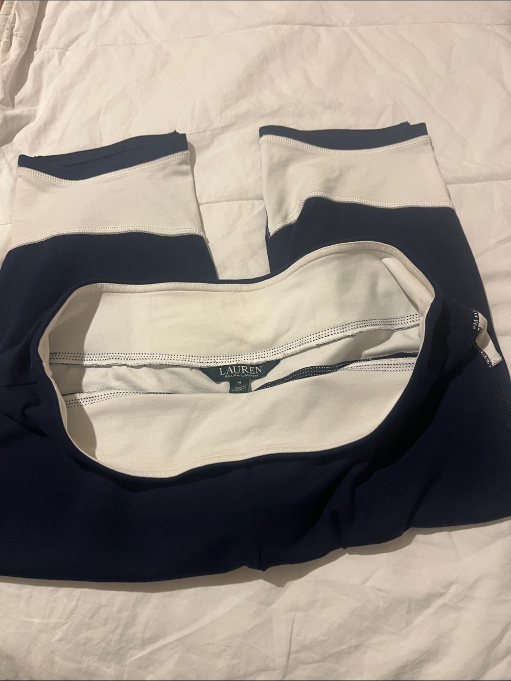 Ralph Lauren Navy Capri Leggings with White Accents